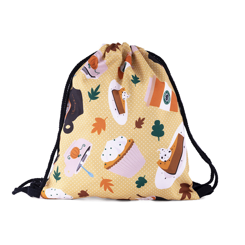 Wholesale Halloween Cartoon Print Oxford Cloth Drawstring Bag